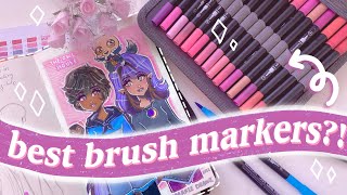 SHOULD YOU BUY ZSCM BRUSH MARKERS?! // unbox, review & draw💜🌿✨