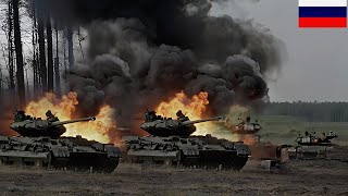 terrible moment! when the German Leopard 2A4 faces the Russian T-90A Tank! At the border