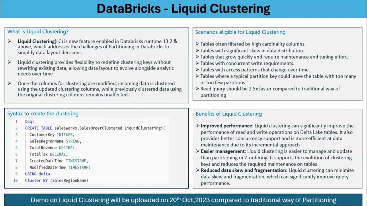Liquid clustering databricks delta lake what it is and the