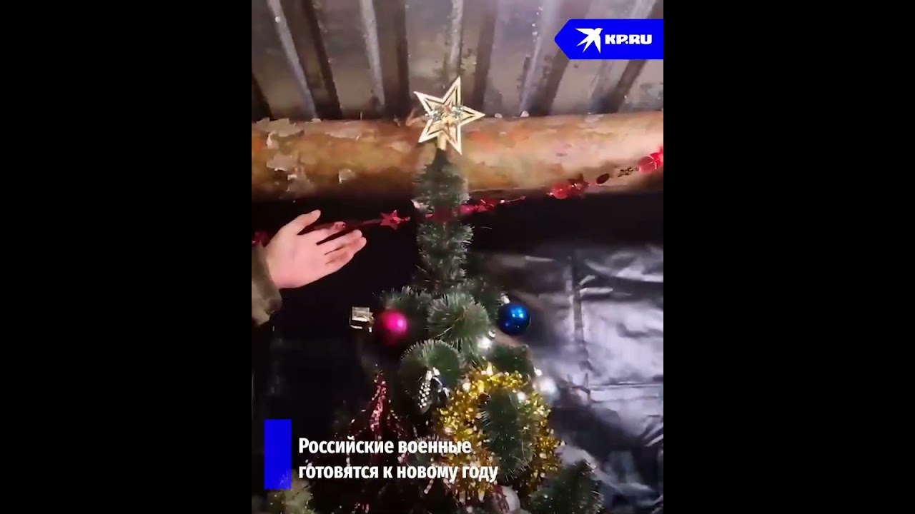 Российские военные нарядили елку и встретили Деда Мороза
