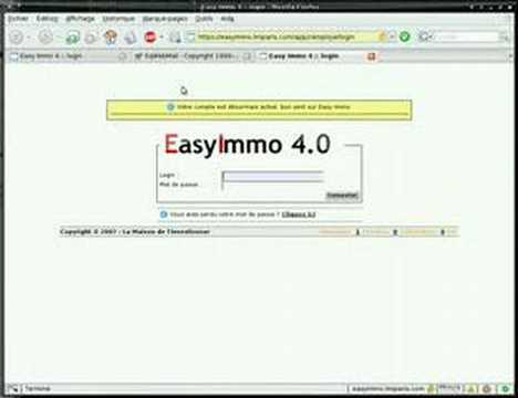 EasyImmo 4, première connexion