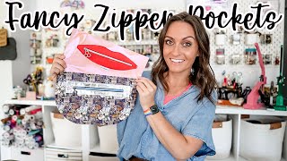 My FAVORITE Way To Add A Fancy Zipper To ANY Bag! Let’s Make Zipper Accent Pockets! Easy And Quick!