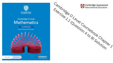 Cambridge O Level Coursebook (3rd Edition) Chapter 1 Exercise 1.1A (Questions 4 to 9) Solution