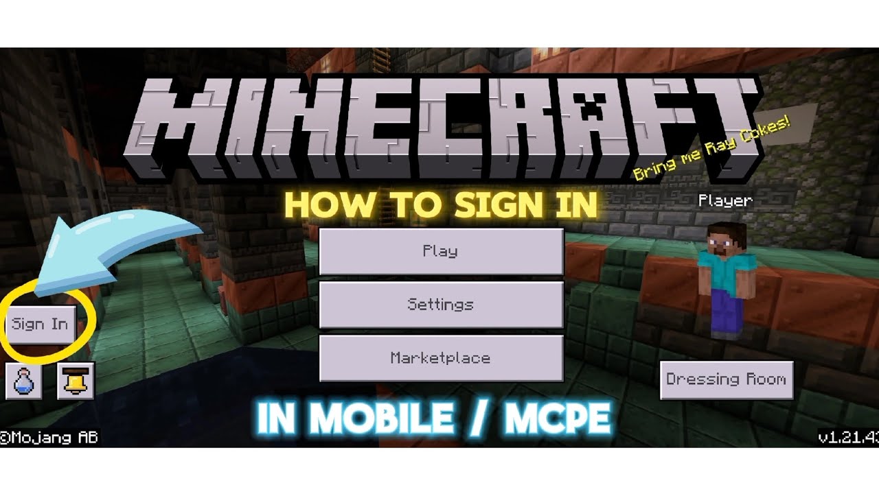 HOW TO SIGN IN MINECRAFT, IN MOBILE/MCPE#minecraft #minecraftpe #7WIK # ...