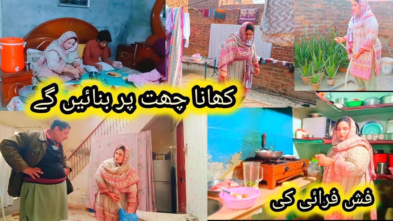 Aaj khana chhat per banaenge | fish fry ki 🤗 | afsheen's family vlog 