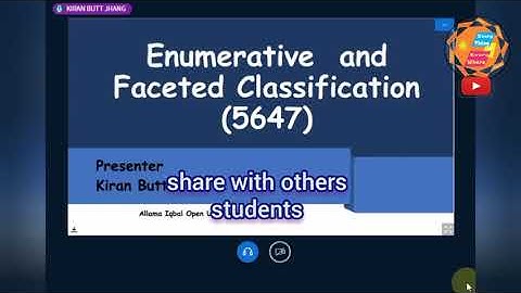 AIOU MLIS 5647 Online Workshops | Enumerative & Faceted  Classification | Everything Everywhere