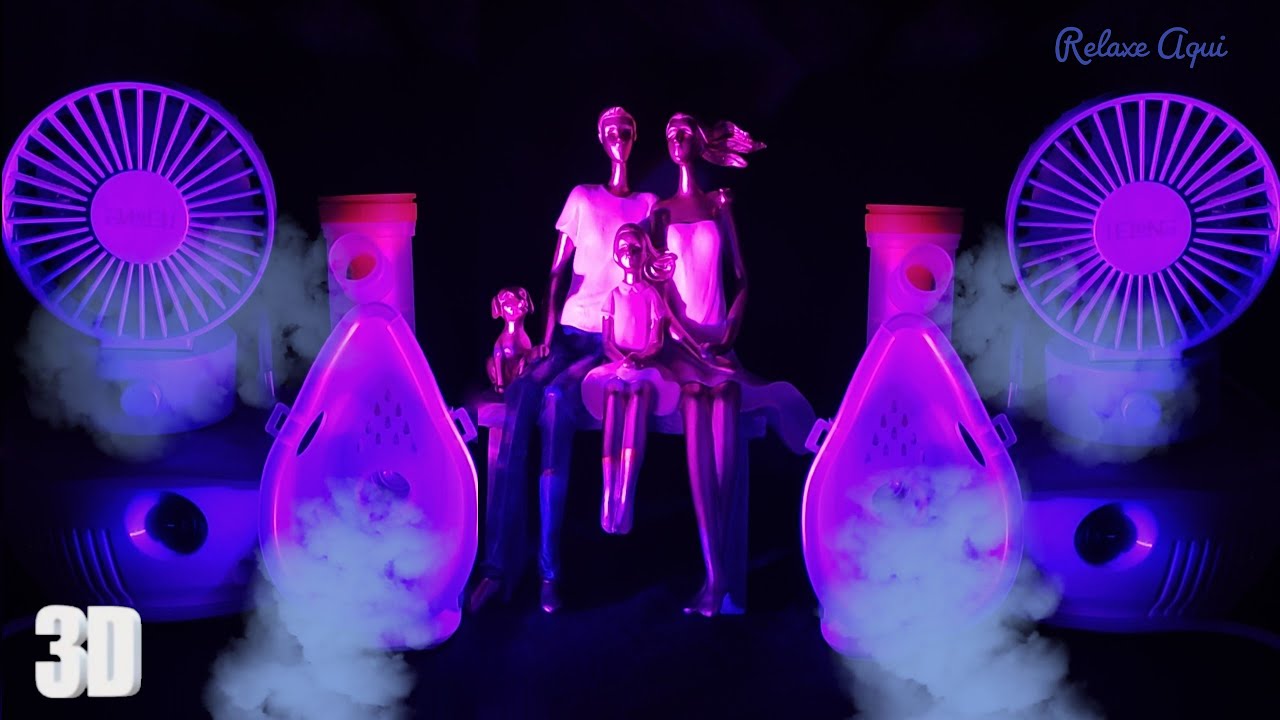 ASMR: Aerosol 3D com Quatro Nebulizadores e Ventilador duplo para te ajudar a relaxar