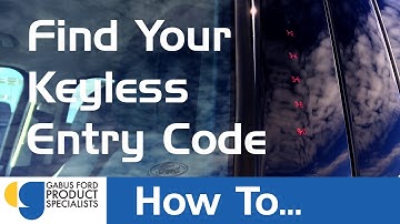 How To Find Your Keyless Entry Code