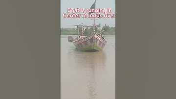 beautiful view of running boat Indus river