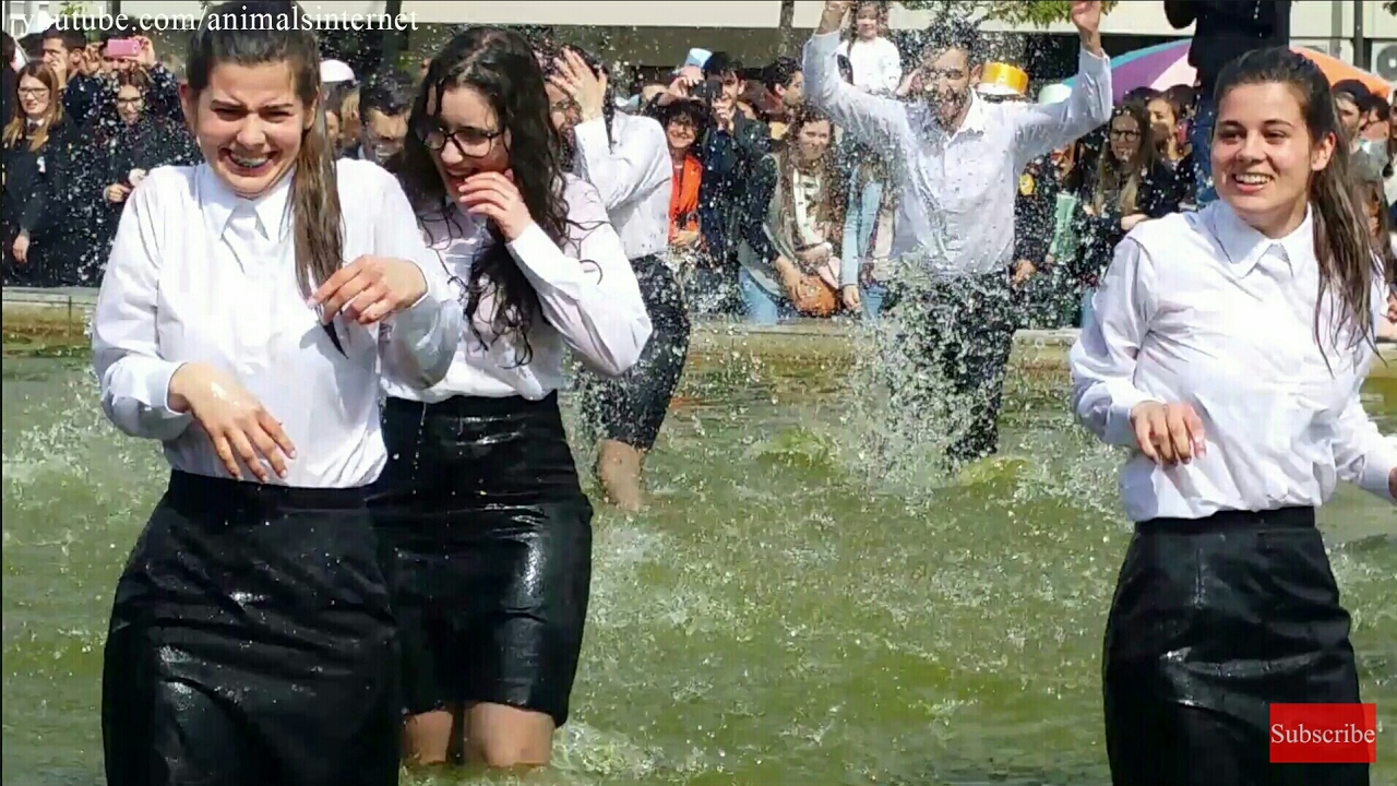 Graduation dive. Academic Week. University UTAD. Vila Real. Portugal. 2017 April 29