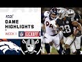 Broncos vs. Raiders Week 1 Highlights | NFL 2019