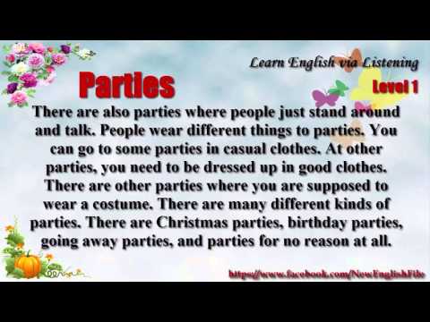 Learn English Via Listening Level 1 Unit 51 Parties