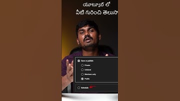 యూట్యూబ్ లో వీటి గురించి తెలుసా? Private,Public,Unlisted,Schedule? YouTube video privacy settings