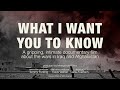 What I Want You To Know documentary film - Trailer