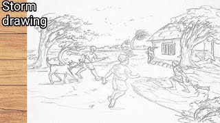 Storm Scenery Drawing Storm Drawing Sketchmaam Learning Heart