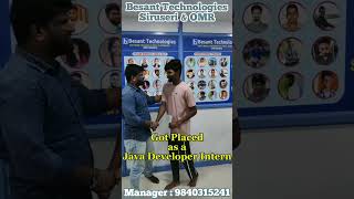 Congratulations Santhosh N for Getting placed as a # Java Developer Besant Technologies SIRUSERI