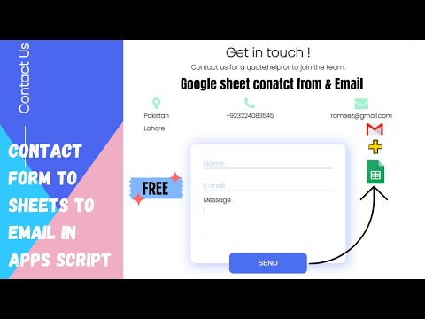 Contact form to google sheet to email Using Apps Script | HTML form to Gmail