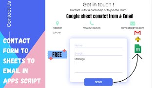 Contact form to google sheet to email Using Apps Script | HTML form to Gmail