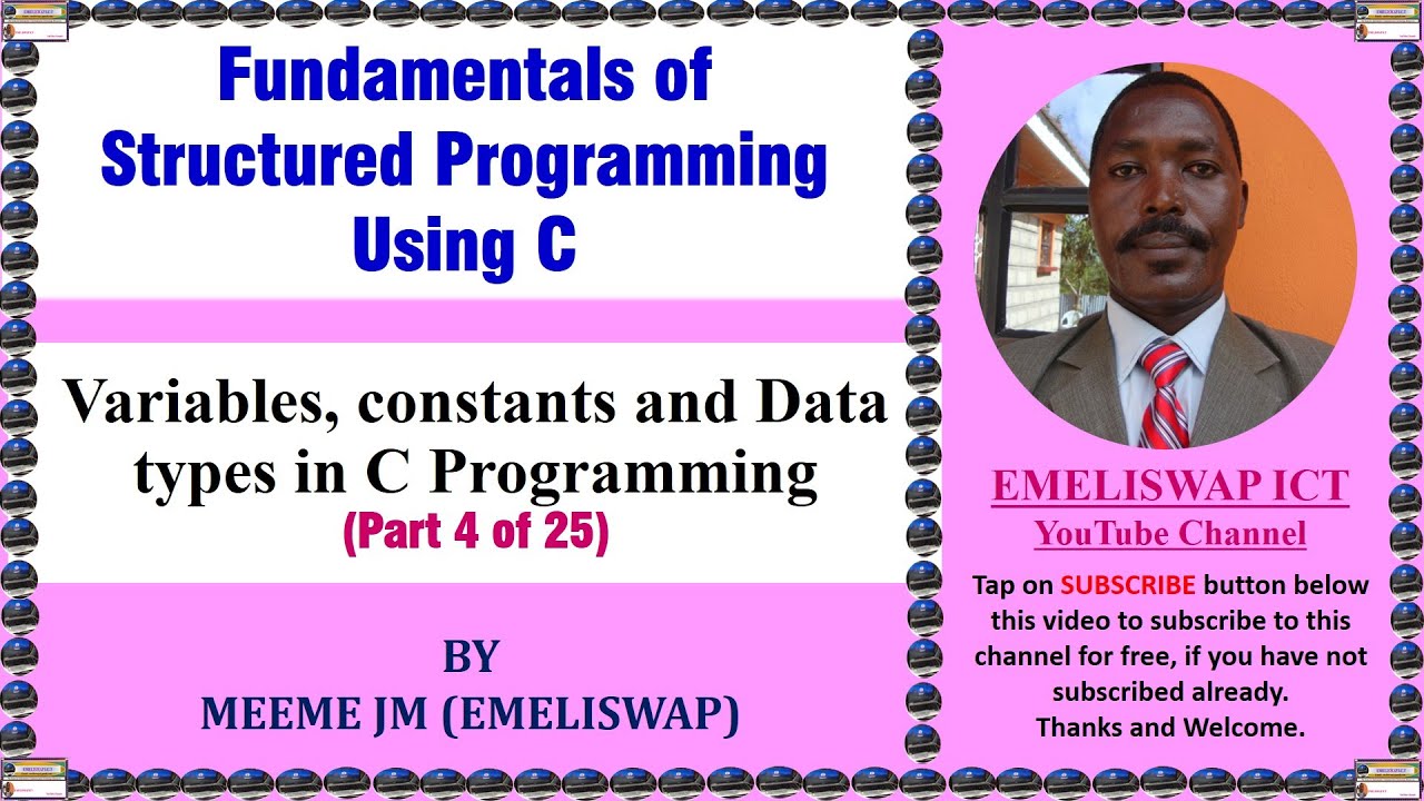 Variables, Constants and Data Types in C Computer Structured ...