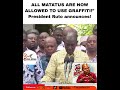 President Ruto has announced that all matatus are now permitted to feature graffiti artwork.