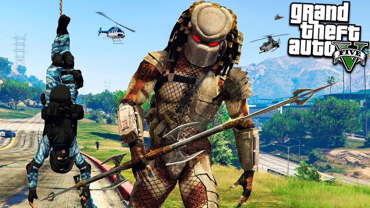 ХИЩНИК ВЫШЕЛ НА ОХОТУ В ГТА 5 МОДЫ! АРМИЯ ХИЩНИКОВ ОБЗОР МОДА ВИДЕО ИГРЫ GTA 5! THE PREDATOR MODS