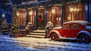 Vintage Oldies Music playing in a Snowy Coffee Shop Ambience (Winter &amp; Snowfall) ASMR v.2