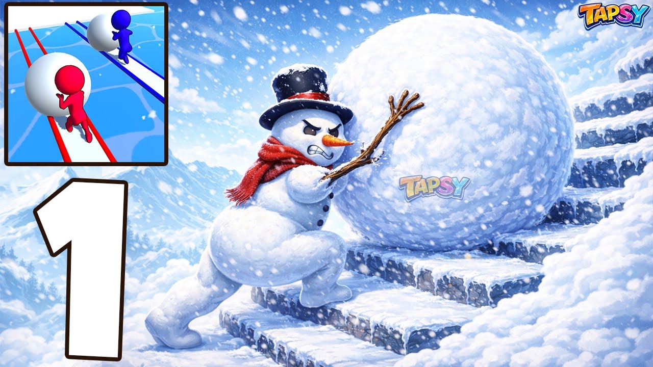 ❄️Snow Race Gameplay Walkthrough Levels 2–8 Fast Run & Snowball Battles (Android,iOS)