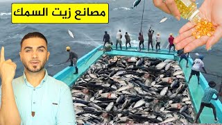مصانع زيت السمك اوميغا 3 😱من السمكة للكبسولة😱وزيت كبد الحوت