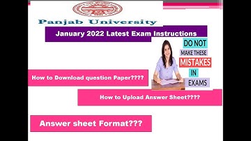 Panjab University JAN-2022 exams Instruction BA/MA/B.Com/BCA/B.SC/M.sc (1/3/5/7/9 semester)