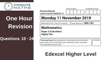 Revise 2023 Higher Edexcel November 2019 P3 Q19 - 24
