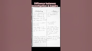 Difference between Investigation and inquiry