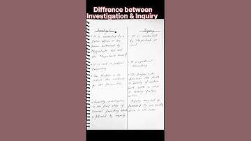 Difference between Investigation and inquiry