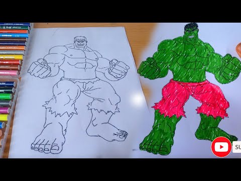 Hulk Tô Màu - Hướng dẫn tô màu người khổng lồ xanh | Tô màu siêu anh hùng | Cách tô màu Hulk dễ dàng