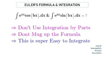 Integration of e^ax cosbx ,e^ax sinbx without using integration by parts #fastintegration #dontmugup