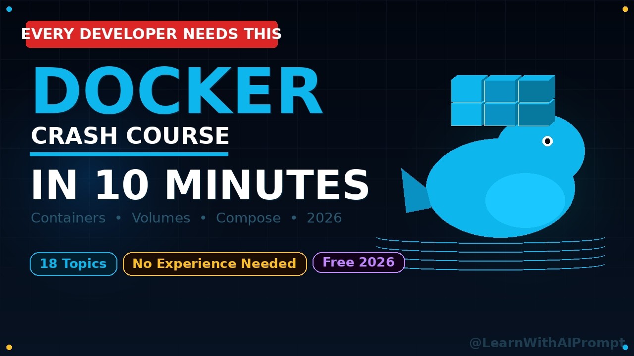 Docker Full Crash Course for Beginners (2026) | Containers Explained Simply