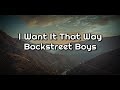 Backstreet Boys - I Want It That Way (Reimagined) (Lyrics Video)