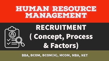 Human Resource Management(Recruitment- Concept, Process & Factors) BBA, BCOM,BCOM(H),MCOM,MBA,NET