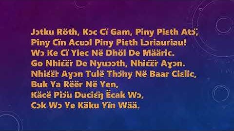 Wää Nhialic ee Ɣɛɛr de mɛɛr në  Muɔ̈ɔ̈thic (Waa Nhialic Ee Xeer De Meer Ne Muoothic)