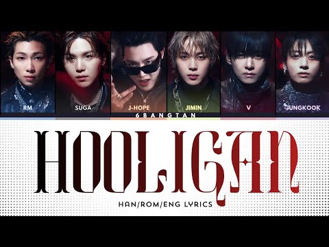 BTS (방탄소년단) - 'Hooligan' (colour coded Han/Rom/Eng lyrics) 6 member remix | no a.i