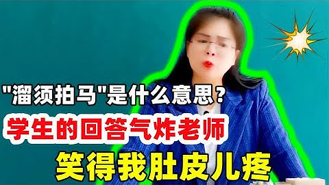 “溜须拍马”是什么意思？学生的回答气炸老师，笑得我肚皮儿疼！