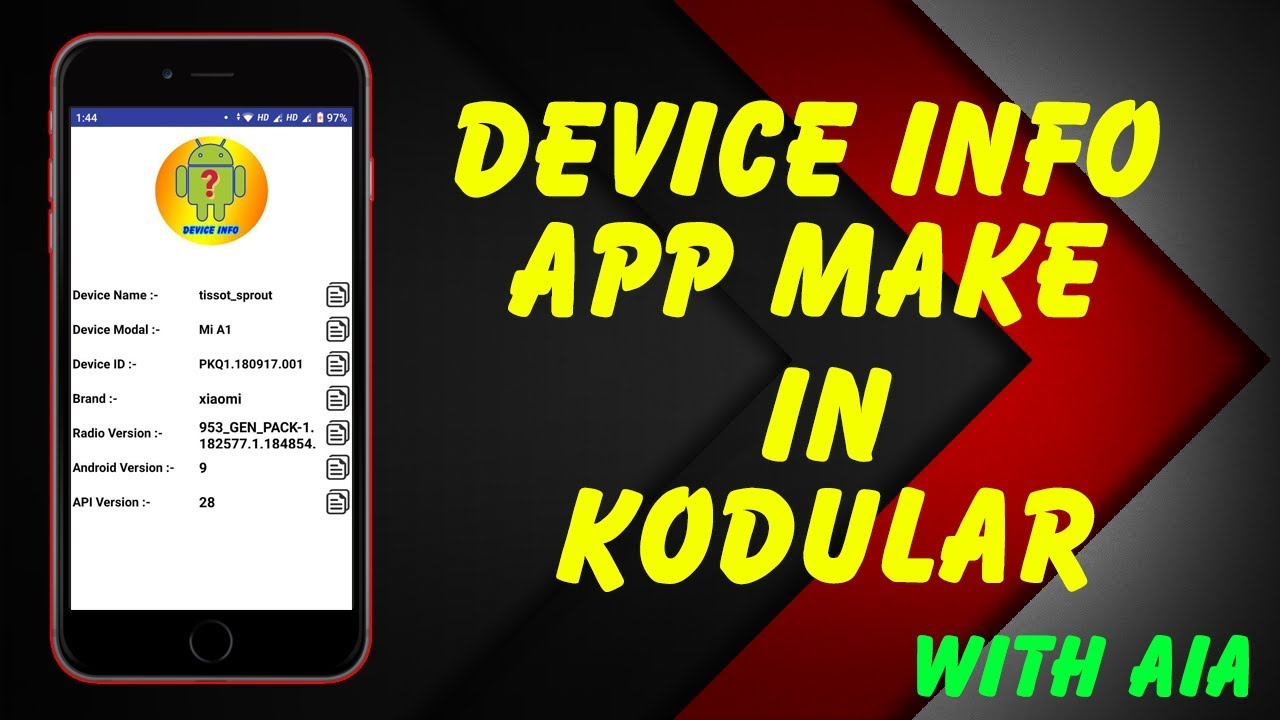 Make Device Info App In Kodular With AiA @Technokidda - YouTube