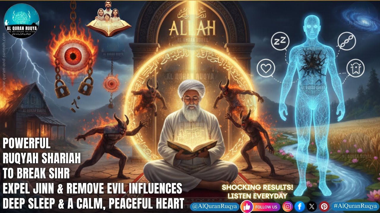 Powerful Ruqyah Shariah to Break Siḥr, Expel Jinn & Remove Evil Influences | Deep Sleep & Calm Heart