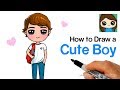 How to Draw Cute School Boy Easy