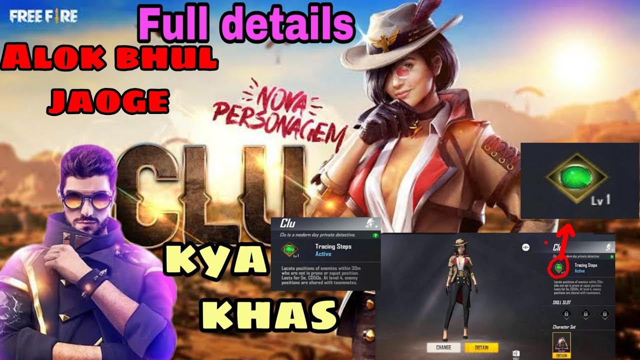 New character clu ability power vs alok in free fire full ...