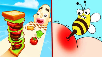 Satisfying ASMR Gameplay - Help Me : Tricky Story vs Sandwich Runner All Levels