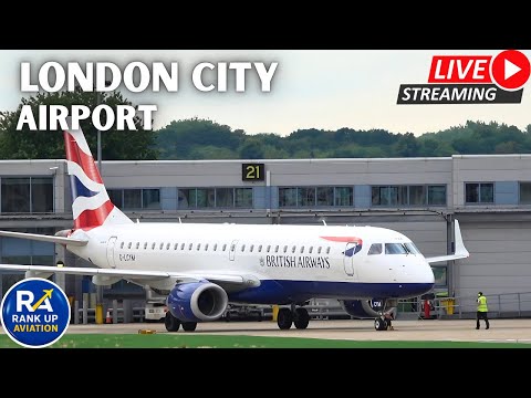 馃敶LIVE London City Airport Plane Spotting 鉁堬笍 Swiss A220, ATR 72 , Dash 8, Embraer, Jets | 22.08.25