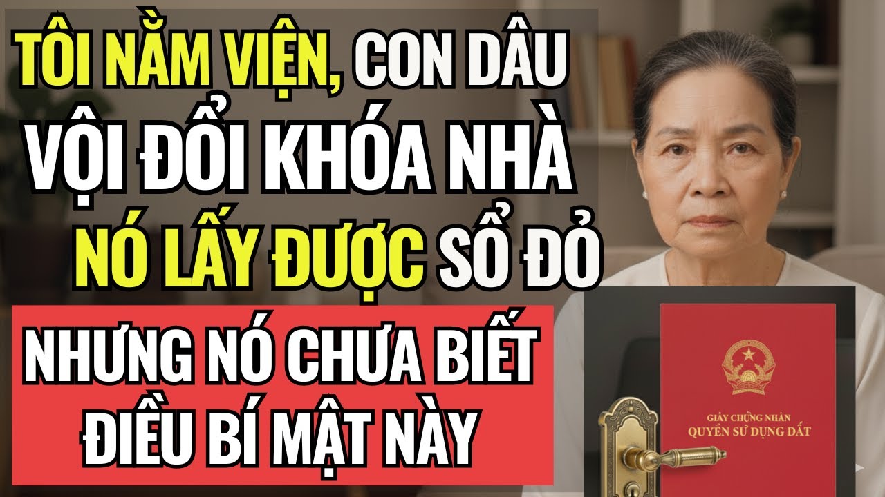 Tôi nằm viện, con dâu vội ĐỔI KHÓA NHÀ. Nó mừng rỡ cầm SỔ ĐỎ trong tay, nhưng lại quên mất một điều…