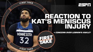KAT’s meniscus injury ‘changes landscape of the West’ if he’s OUT + concern for LeBron? | First Take
