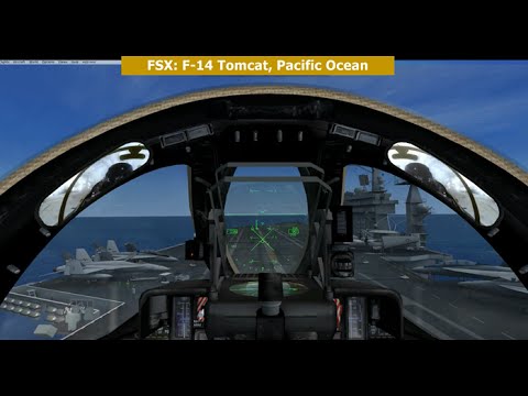 FSX Grumman F 14 Tomcat   Pacific Ocean carrier USS Nimitz takeoff and landing