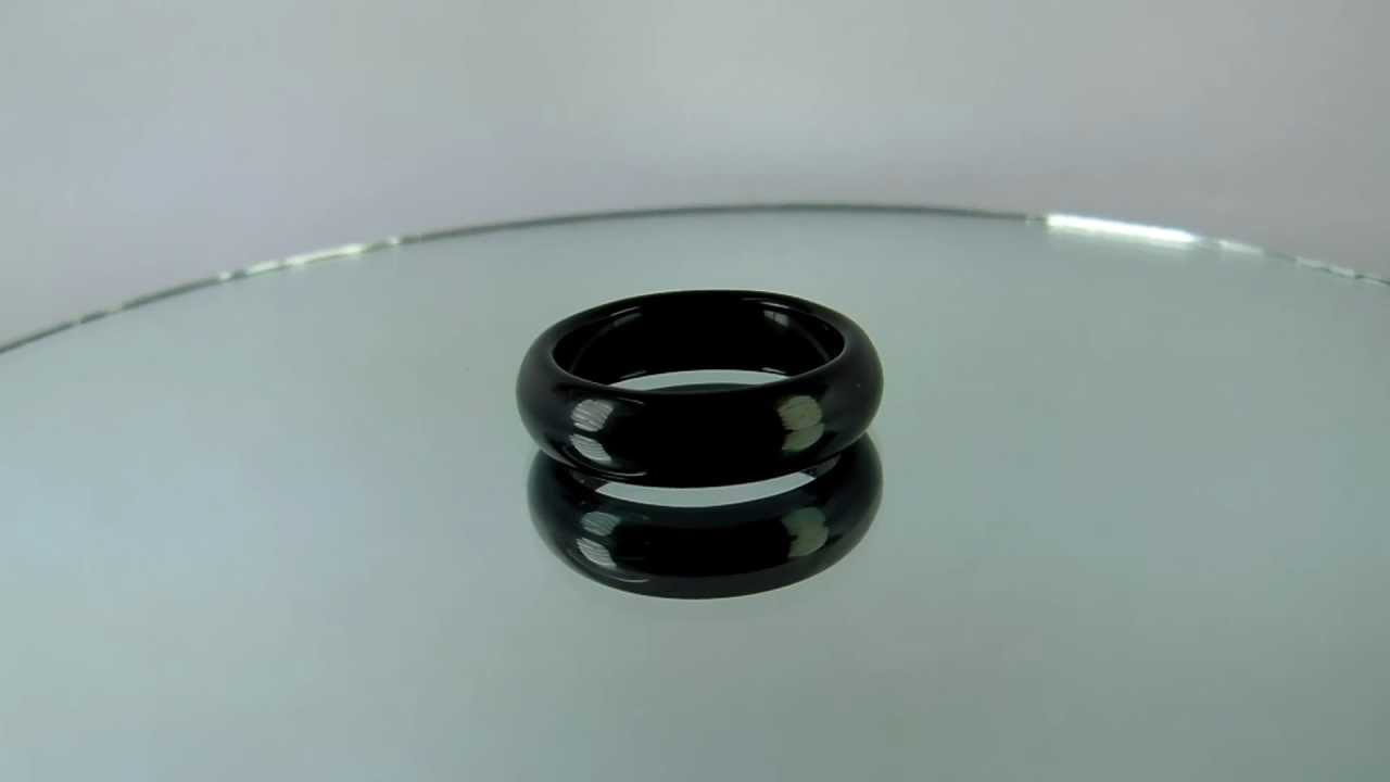 NATURAL BLACK AGATE GEMSTONE RING